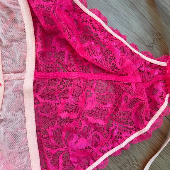 PINK by Victoria Secrets Padded Racerback Fushia/Peach Bra 36C - Picture 7 of 8